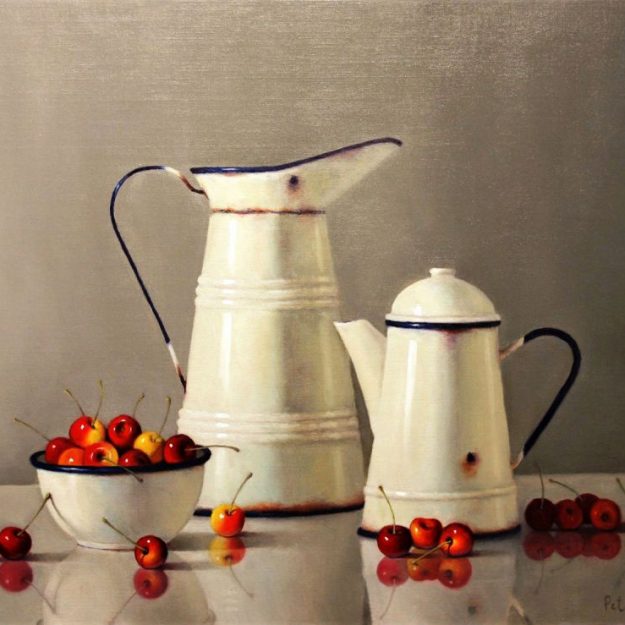 Vintage-French-Enamelware-with-Cherries